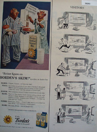 Bordens Fortified Skimmed Milk 1959 Ad