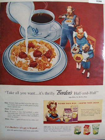 Bordens Half and Half 1956 Ad