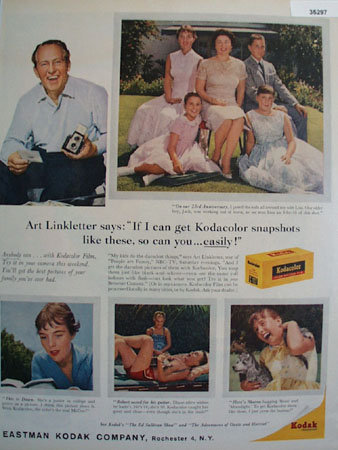 Kodak Kodacolor Film Art Linkletter 1959 Ad