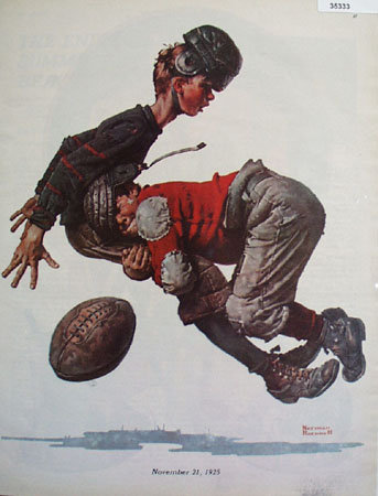 Norman Rockwell Football color Picture November 11, 1925
