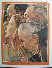 Norman Rockwell Freedom of Worship 1976 Picture