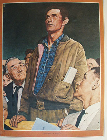 Norman Rockwell Freedom of Speech 1975 Picture