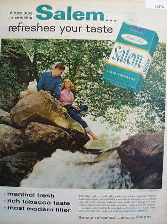 Salem Menthol Fresh Cigarette 1957 Ad