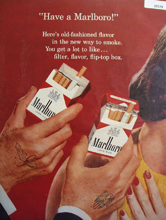 Marlboro Long Size Cigarette 1957 Ad