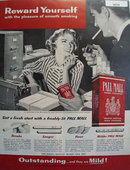 Pall Mall Famous Cigarettes 1957 Ad