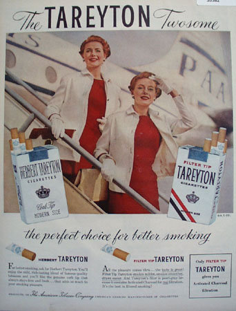 Tareyton Filter Tip Cigarettes 1956 Ad