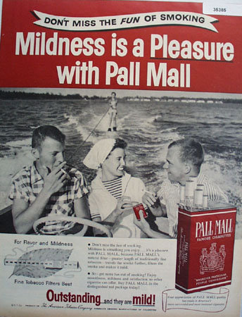 Pall Mall Famous Cigarettes 1956 Ad
