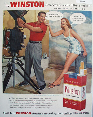 Winston Cigarettes Bob Cummings 1956 Ad