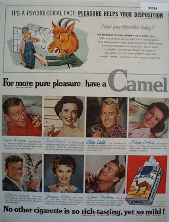 Camel Cigarette Movie Stars 1955 Ad