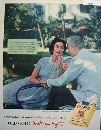 Old Gold Cigarettes Treat You Right 1953 Ad