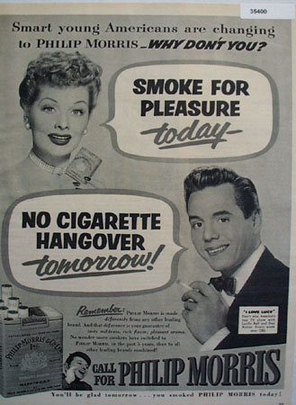 Philip Morris Cigarette Lucy and Dezi 1952 Ad