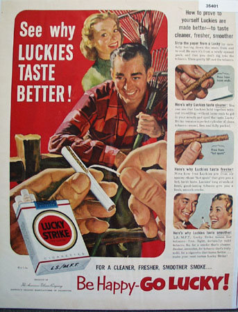 Lucky Strike Its Toasted Cigarettes 1952 Ad