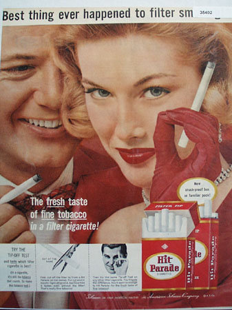Hit Parade Cigarette 1957 Ad