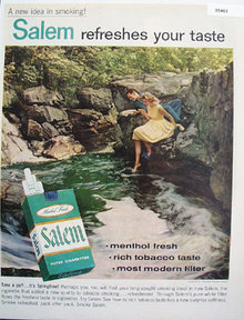 Salem Menthol Fresh Cigarettes 1957 Ad