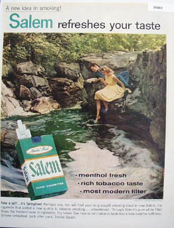 Salem Menthol Fresh Cigarettes 1957 Ad