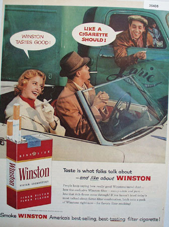 Winston Filter Cigarettes Lorie Trucking 1957 Ad.