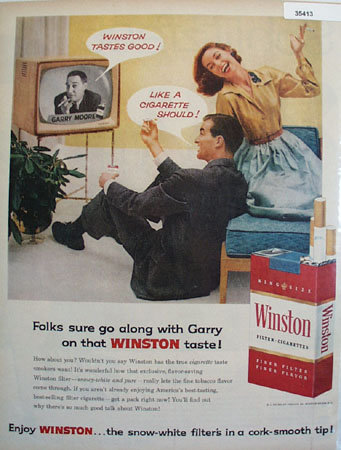 Winston Cigarette Gary Moore 1957 Ad