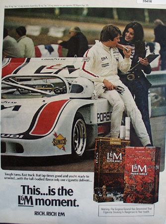 L and M Cigarettes Racing 1972 Ad