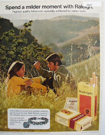 Raleigh Cigarette Mountain Scene 1972 Ad