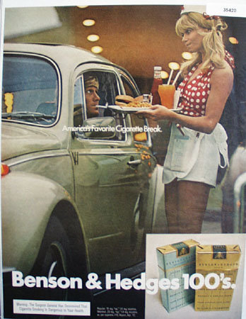 Benson and Hedges 100s Cigarettes 1972 Ad