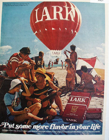 Lark Cigarette Hot Air Balloon 1972 Ad.