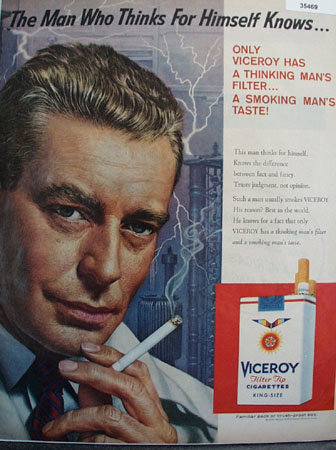 Viceroy Filter tip Cigarette 1959 Ad
