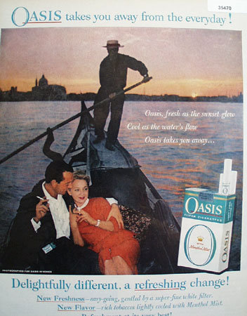 Oasis Cigarette Gondola Ride 1959 Ad
