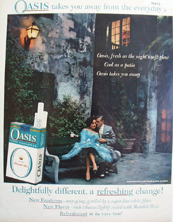 Oasis Cigarette Patio 1959 Ad