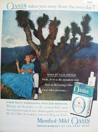 Oasis Cigarettes at Palm Springs 1959 Ad.