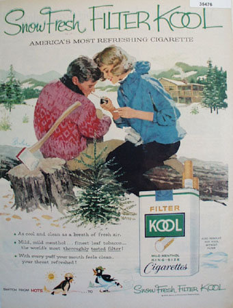 Kool Cigarette Snow Fresh 1959 Ad