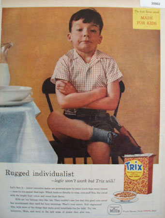 Trix Sugar Cereal Fruit Flavor 1958 Ad.