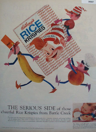 Kelloggs Rice Krispies Snap Crackle Pop 1958 Ad