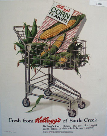 Kelloggs Corn Flakes Fresh Corn 1958 Ad