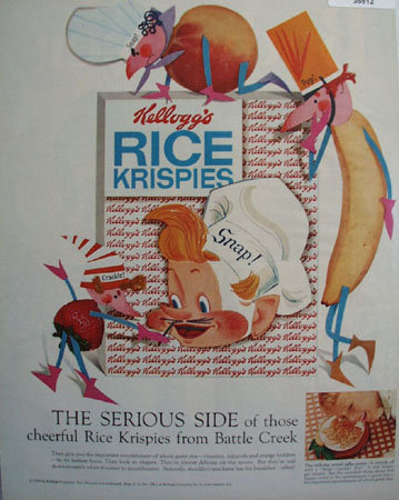 Kelloggs Rice Krispies Serious Side 1958 Ad