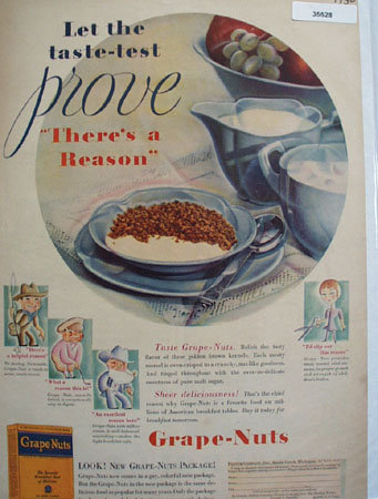 Grape Nuts Taste Test 1930 Ad