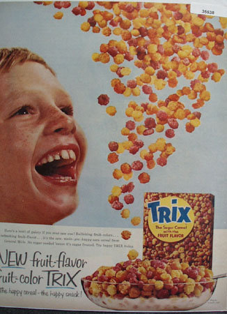 General Mills Fruit Flavor Trix Cereal 1956 Ad