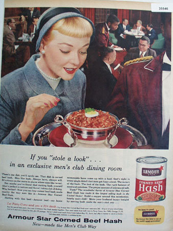 Armour Star Corned beef Hash 1956 Ad