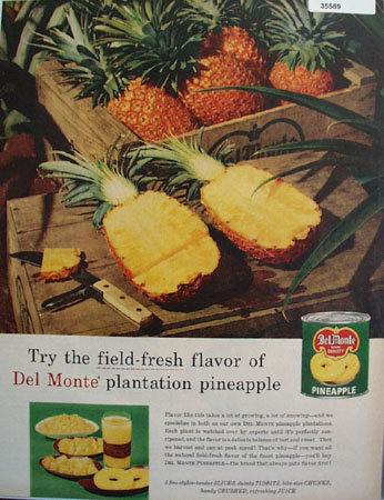 Del Monte Pineapple 1957 Ad