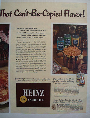 Heinz 57 Varieties Tomato Ketchup 1952 Ad