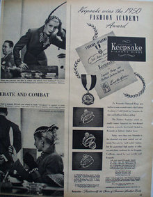 Keepsake Wins 1950 Fashion Academy Award Ad 1959