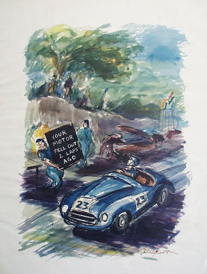 John Groth Cartoon Auto Racing Cartoon 1956