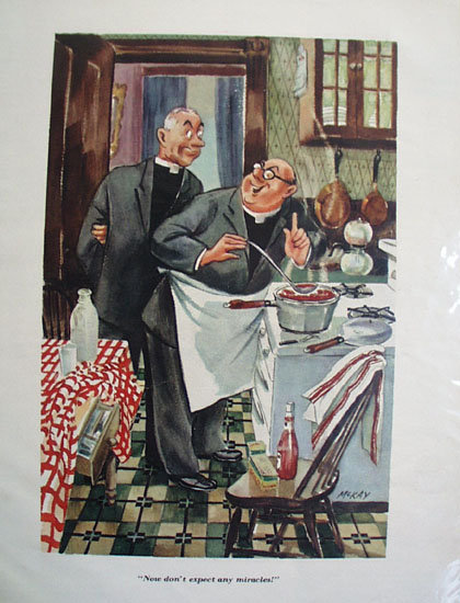 Priests In Kitchen Cartoon 1953