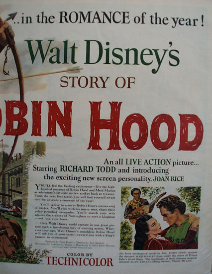 Disney Robin Hood Movie Ad 1952