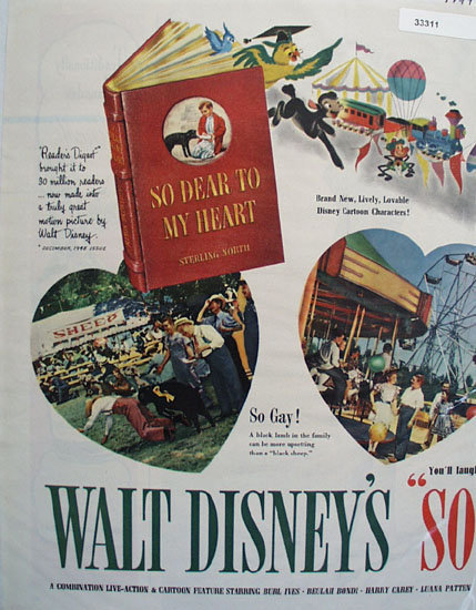 Disneys So Dear To My Heart Movie Ad 1949