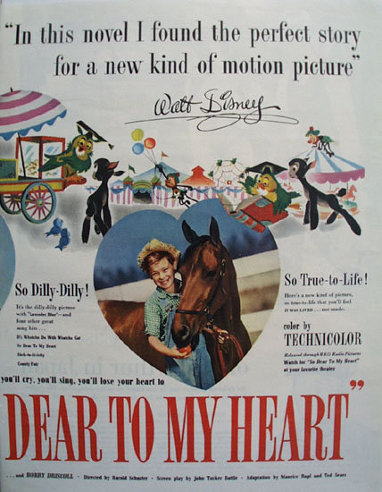 Disneys So Dear To My Heart Movie Ad 1949