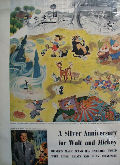 Disney And Mickey Silver Anniversary Ad 1953