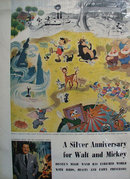 Disney And Mickey Silver Anniversary Ad 1953