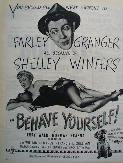 Behave Yourself Movie Ad 1951