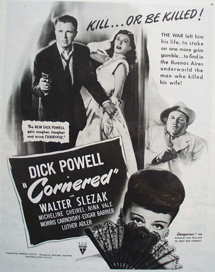 Cornered Movie Ad 1945