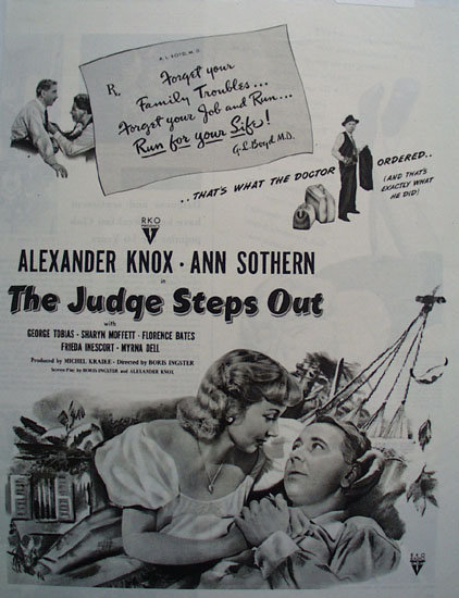 The Judge Steps Out Movie Ad 1949